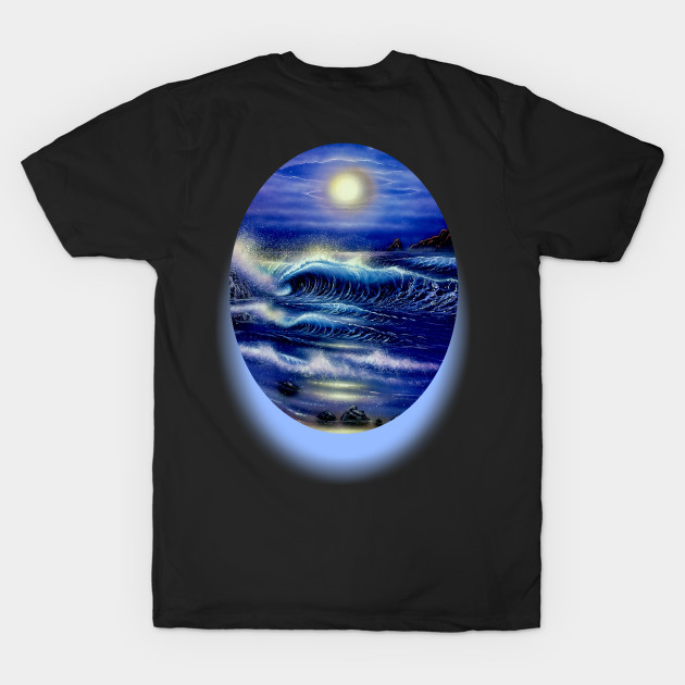 Hawaiian t-shirt surf shirt starry skies by Coreoceanart